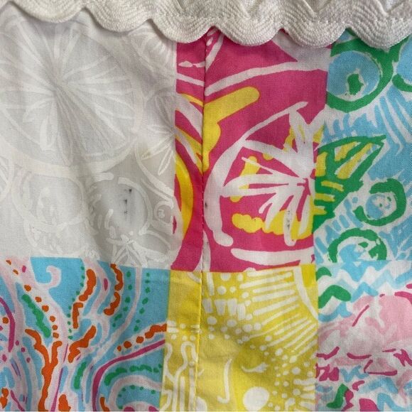 Lilly Pulitzer Franco Strapless Patchwork Quilt Colorful Tie Back US 0 - Picture 5 of 5